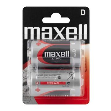 Set Baterii Zinc R20 D, Maxell, 2 Bucati