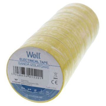 Set Benzi Izolatoare Well, Galben, 1.9 cm x 20 m, 10 Bucati