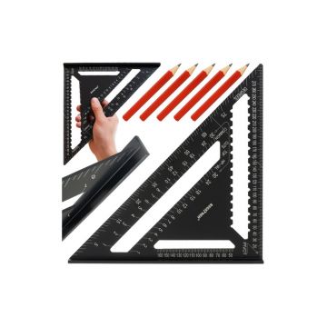 Set echer de tamplar, 5 creioane, unghiuri 90 si 45 grade, 30 x 30 x 45 cm, aluminiu