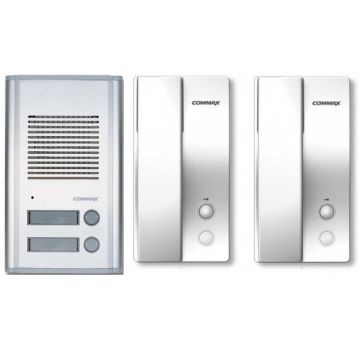 Set interfon 2 familii montaj incastrat COMMAX DR-201AG+2X DP-2S