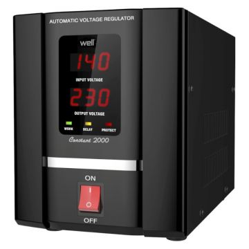 Stabilizator Automat de Tensiune cu Servo Motor 2000VA / 1200W, Well