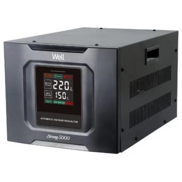 Stabilizator Automat de Tensiune cu Servo Motor 5000VA/3000W Well Strong, Negru