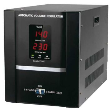 Stabilizator Automat de Tensiune cu Servo Motor Constant 3000VA / 1800W, Well