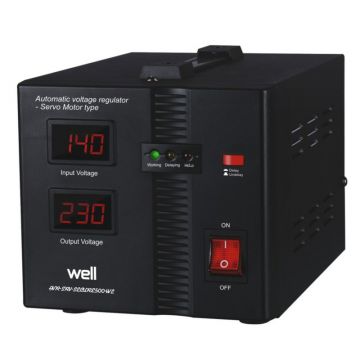 Stabilizator Automat de Tensiune cu Servo Motor Secure 500VA / 300W, Well