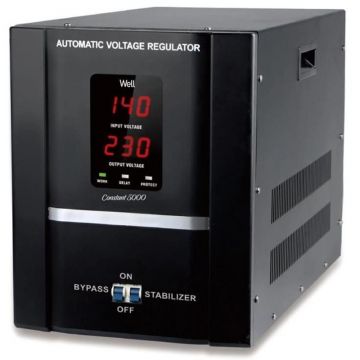 Stabilizator Automat de Tensiune Well Constant 5000VA/3000W cu Servo Motor