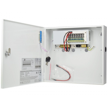 Sursa alimentare cu Back-up 12V-10A cu 9 iesiri protejate ZTP1210B-09F