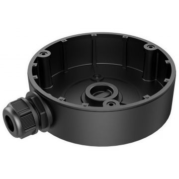 Doza de jonctiune Hikvision, aluminiu, diametru 126 mm, negru, pentru camere dome, carcasa compacta, DS-1280ZJ-DM8-BK