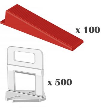 Kit PRO 500 cleme rost 1.5 mm, 100 pene pentru nivelare placi