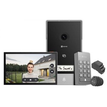 Kit videointerfon EZVIZ CS-TP7(3MP), 2K, Wi-Fi, monitor 7 inch, RFID, control aplicatie, Audio bidirectional