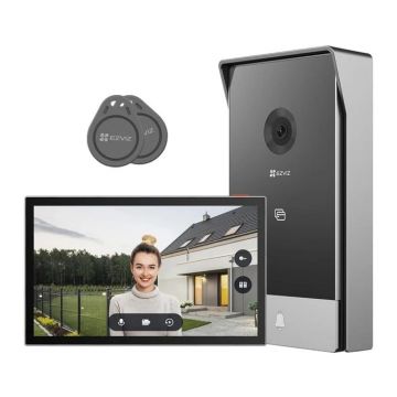 Kit videointerfon EZVIZ HP5, 2MP, Wi-Fi 6, monitor 7 inch, RFID, comunicare bidirectionala, control aplicatie, slot microSD, CS-HP5(2MP)