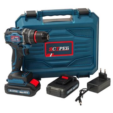 Masina de gaurit si insurubat cu acumulator DDT JCTPEB HLP10-9002, Brushless, 48V, 2 acumulatori, cuplu reglabil, sistem autoblocaj,  valiza de transport