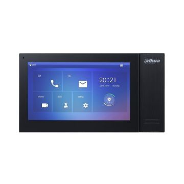 Monitor videointerfon IP Dahua VTH2421FB-P, ecran 7 inch, microfon, difuzor, PoE, negru