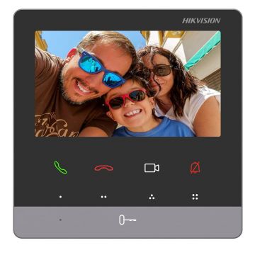 Monitor videointerfon TCP/IP TFT Hikvision DS-KH6100-E1, LCD 4.3 inch, 9 butoane, PoE