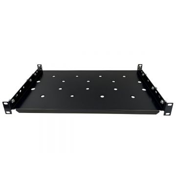 Raft fix 1U, pentru rack 19, adancime 450 mm, negru, EcoXcab-450F.9004