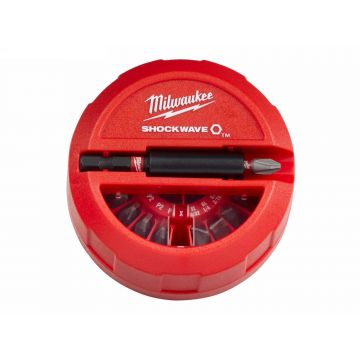 Set biti de impact Milwaukee SHOCKWAVE Impact Duty PUCK 15 piese, SHOCKZONE, suport magnetic, SKU 4932430904