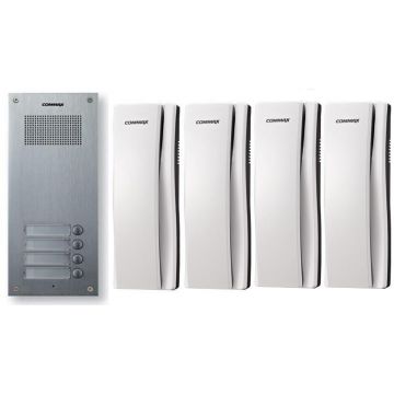 Set interfon 4 familii montaj incastrat COMMAX DR-4UM+4XDP-SS