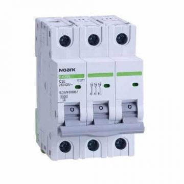 Siguranță automată 3 poli, curba C, 10A, Noark, gri / 102167