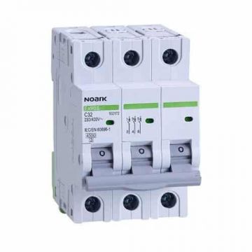 Siguranță automată, 3 poli, curba C, 20A, Noark, gri / 102170