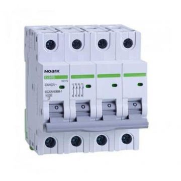 Siguranță automată, 4 poli, curba C, 20A, Noark, gri / 102200