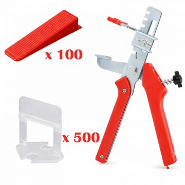 Sistem PRO nivelare placi ceramice, cleste, 500 cleme 1 mm,100 pene