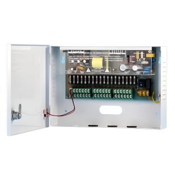 Sursa de alimentare 12V 10A, cu 18 iesiri protejate, cutie din metal, Safer ZTS1210-18F
