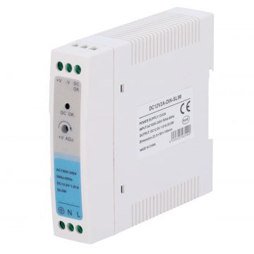 Sursa de alimentare 12V/2A, montaj pe sina DIN, Safer SAF-12V2A-DIN