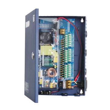 Sursa de alimentare 30A, 12V, 18 iesiri protejate, Back-up, carcasa metalica SAF-XZU350-12-18