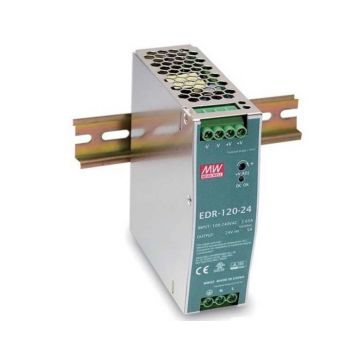 Sursa de alimentare Mean Well EDR-120-24, 24V, 5A, montare pe sina DIN