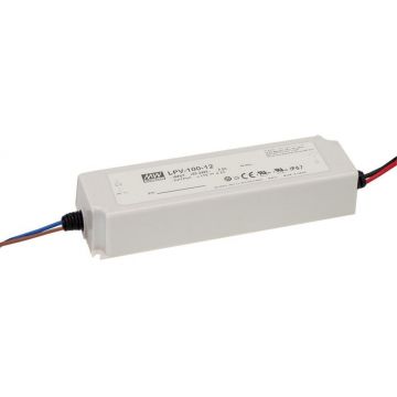 Sursa de alimentare pentru instalatii LED, Mean Well, 12V - 8.5A, interior / exterior, IP67, cu protectie, LPV-100-12