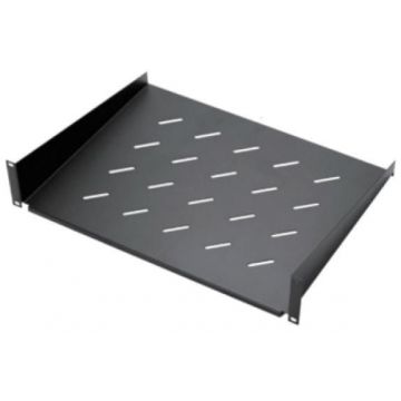 Tava fixa pentru rack 2U 400mm, 483x 400x 88, capacitate 20kg, standard 19 inch, otel calit, negru, Safer SAF-FIX400-RK6002U