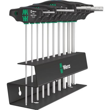 454/10 HF Set Imperial 2 T-handle screwdrivers + rack, 10 pieces (black/green, imperial, with holding function)