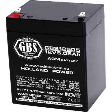 Acumulator AGM VRLA, 12V, 5.05Ah, terminal F1-T1, GBS002631