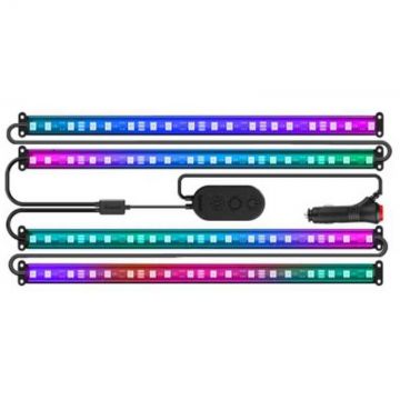 Banda LED pentru Masina Interior 30x Scene Sincronizare Muzica Control Aplicatie RGBIC Multicolor