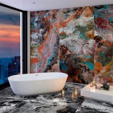 Gresie/Faianta Apavisa Fluid Black - Dimensiune 90x90