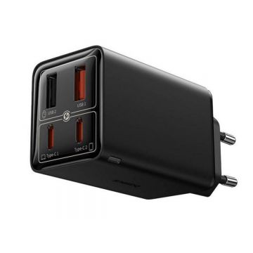 Incarcator retea Baseus, 2x USB-C, 2x USB-A, GaN 6Pro, 65W, 3.25A, negru, P10162701113-00