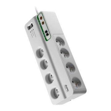 Prelungitor PMF83VT-FR 8 prize cu protectie 230V 2.7m Alb