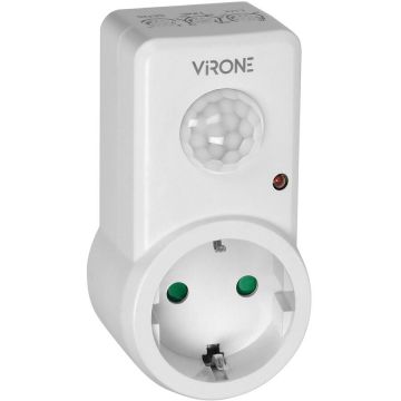 Priza Schuko MS-1(GS) cu Senzor de Miscare Sarcina Maxima 1200W 120° IP20 Alb