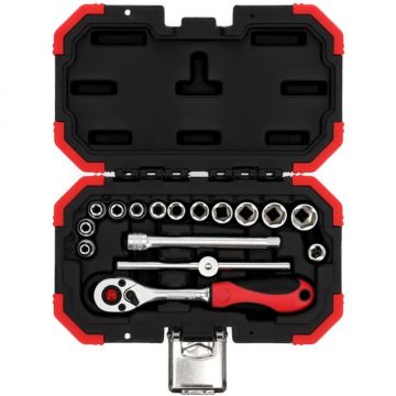 Red socket wrench set 1/4 SW4-13mm 16 pieces - 3300050