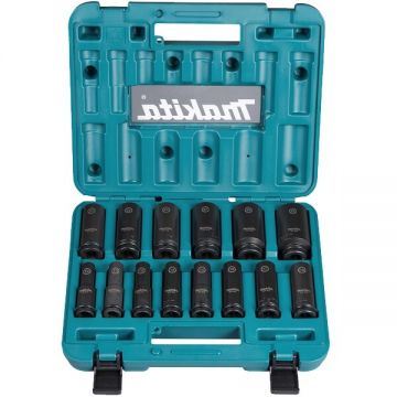 Set 14 Tubulare Adanci Impact Black 1/2 E-16586 10-32mm Albastru