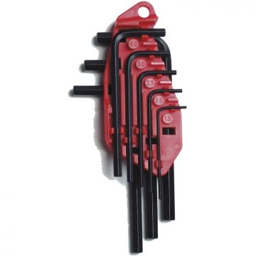 Set 8 Chei Imbus 0-69-251 in Sistem Metric 1.5-2-2.5-3-4-5-5.5-6mm Rosu/Negru