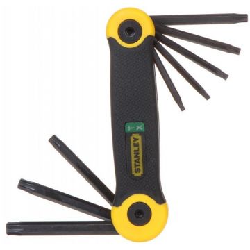 Set 8 Chei Torx Pliabili in Carcasa 2-69-266 T9 - T10 - T15 - T20 - T25 - T27 - T30 -T40 Negru/Galben