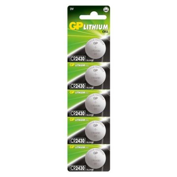 Set Baterii Tip Buton Litiu GP, 3 V, 24.5 x 3 mm, 5 Bucati