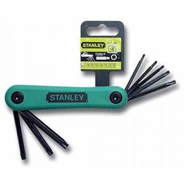 Set de 8 Chei Torx Pliabili in Carcasa 4-69-263 T9 - T10 - T15 - T20 - T25 - T27 - T30 -T40 Albastru/Negru