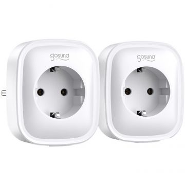 SP112-M cu monitorizarea energiei, Compatibila cu Xiaomi Home, 10A, 2x USB, WiFi, Alb