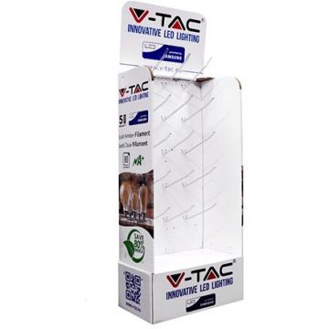 Stand Carton cu 15 Carlige Metalice Alb