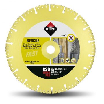 Disc diamantat pt. descarcerare 230mm, RSQ 230 Super Pro - RUBI-30902