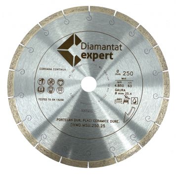 Disc DiamantatExpert pt. Portelan dur, Placi ceramice dure 250x25.4 (mm) Ultra Premium - DXWD.MSU.250.25