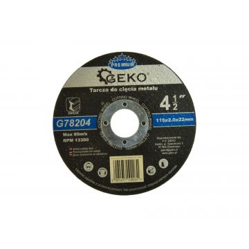 Disc pentru taierea metalului, GEKO PREMIUM, 115mm, G78204