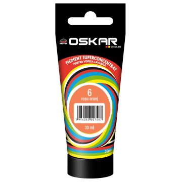 Pigment superconcentrat, rosu oranj 6, pentru vopsea lavabila, 30 ml, Oskar D
