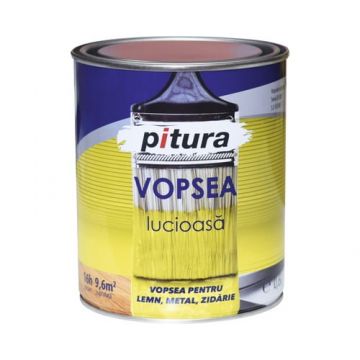 Vopsea alchidica, lucioasa, pentru lemn / metal, alb, interior / exterior, 4 L, Pitura, Kober